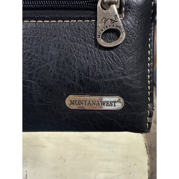 Montana West Color Sugar Skull Embroidered Black Wallet With Rhinestone Accents - Picture 7 of 7